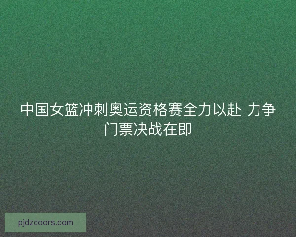 中国女篮冲刺奥运资格赛全力以赴 力争门票决战在即
