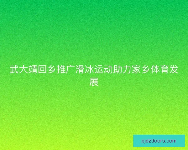 武大靖回乡推广滑冰运动助力家乡体育发展